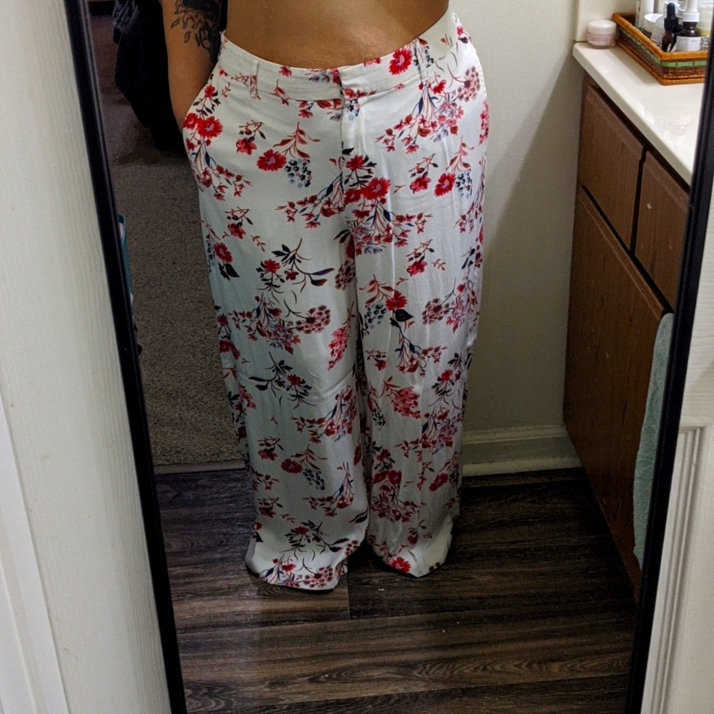 WORTHINGTON Sasha Floral High Waist Wide Leg Pants